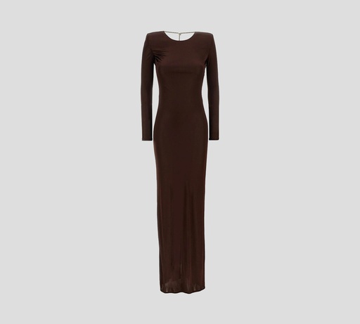 Elisabetta Franchi - VESTIDO CAFE MANGA LARGA CON ESPALDA ABIERTA