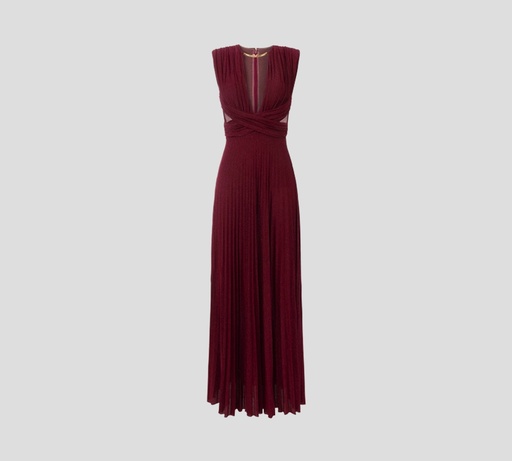 Elisabetta Franchi - VESTIDO CHERRY CON COLLAR EN DORADO