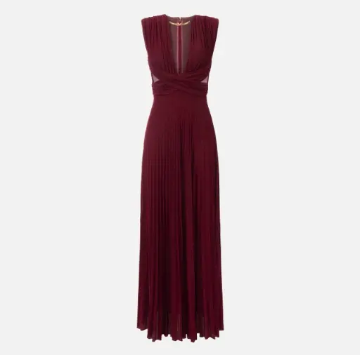 Elisabetta Franchi - VESTIDO CHERRY CON COLLAR EN DORADO