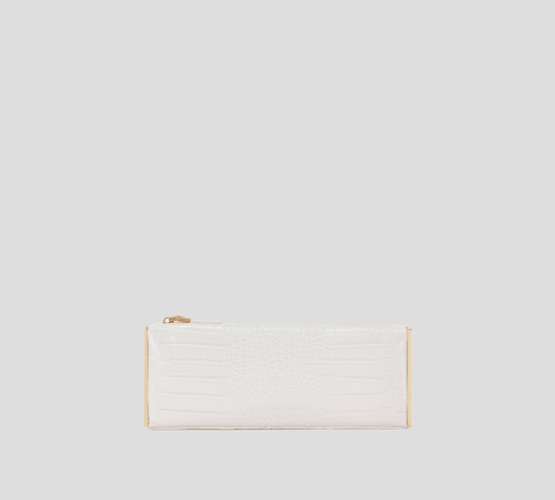 [BS52A56E2-DZ9] Elisabetta Franchi - CARTERA DE MANO BLANCO HUESO CON PRINT DE SERPIENTE Y DETALLE DORADO