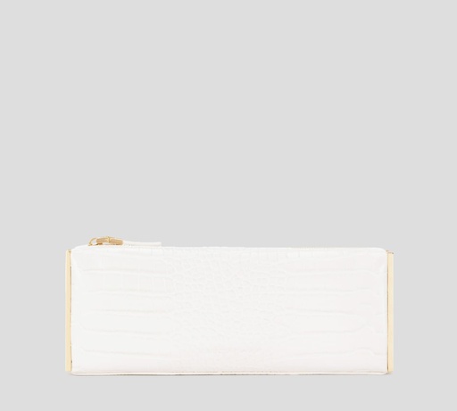 [BS52A56E2-DZ9] Elisabetta Franchi - CARTERA DE MANO BLANCO HUESO CON TEXTURIZADO DE PIEL DE SERPIENTE