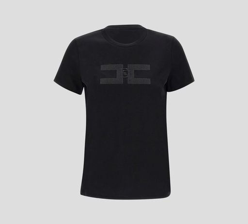 Elisabetta Franchi - FRANELA NEGRA CON LOGO BORDADO