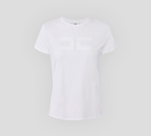 Elisabetta Franchi - FRANELA BLANCA CON LOGO BORDADO