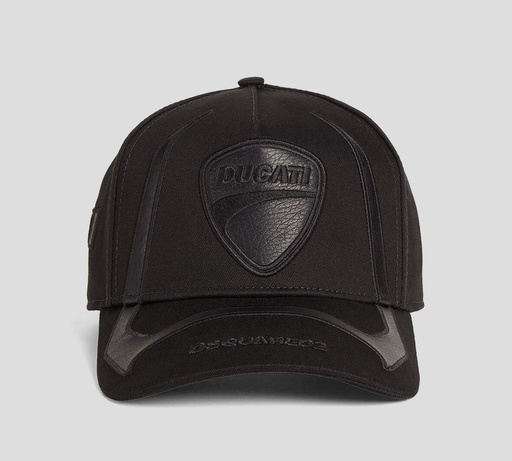 [BCM0947-05C00001-2124] Dsquared2 - GORRA NEGRA DUCATI EN LONA CON CUERO UNICOLOR