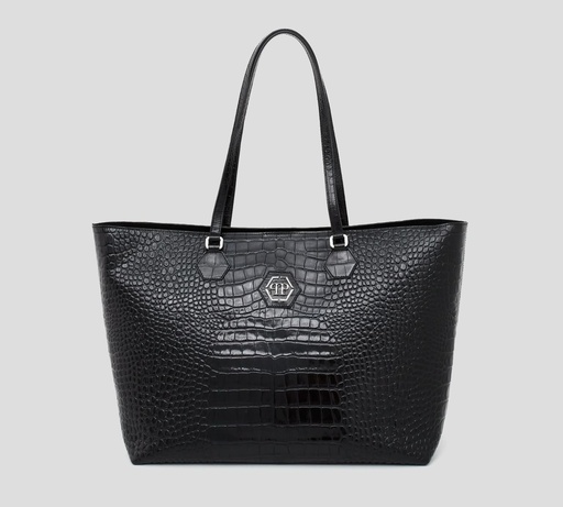 [FAEA-WBA2120-PLE010N-02] Philipp Plein - CARTERA NEGRA SKULL CRYSTAL CON TEXTURIZADO DE PIEL