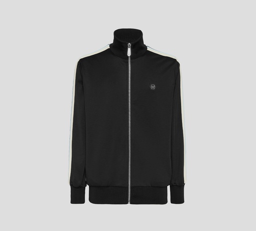 Philipp Plein - CHAQUETA NEGRA DE CHÁNDAL A RAYAS