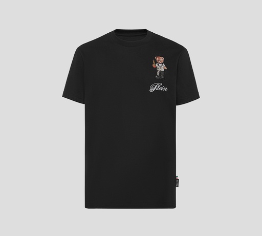 Philipp Plein - FRANELA NEGRA DE ALGODÓN GRUESO CON OSITO DE PELUCHE