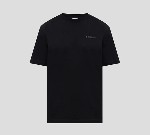 Off White - FRANELA NEGRA CUELLO REDONDO CON LOGO BORDADO SOBRE EL PECHO
