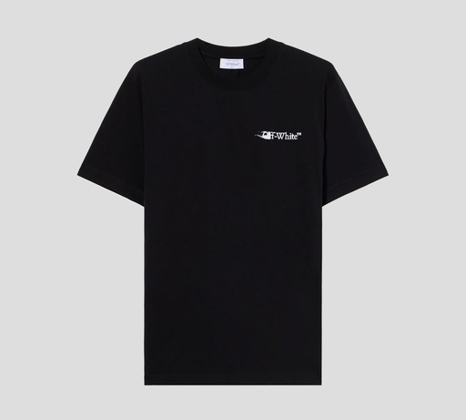 Off White - FRANELA NEGRA CUELLO REDONDO CON LOGO ESTAMPADO EN RELIEVE EN PARTE POSTERIOR