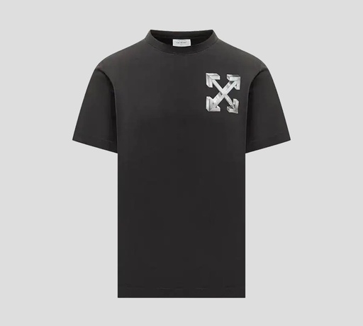 Off White - FRANELA NEGRA CUELLO REDONDO CON LOGO GRANDE ESTAMPADO EN LA ESPALDA
