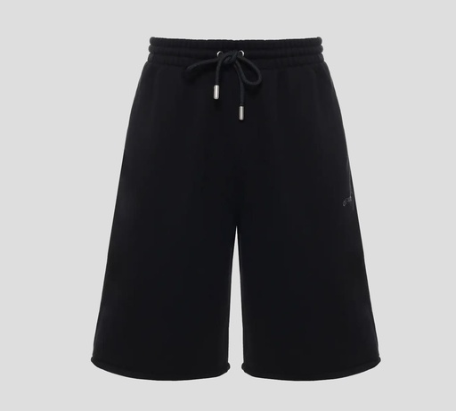 Off White - SHORT BERMUDA NEGRO DE ALGODON CON LOGO BORDADO