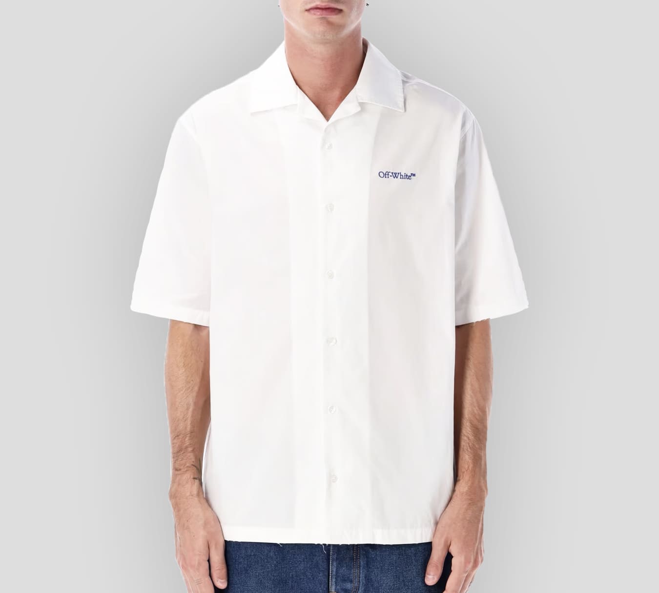 Off White - CAMISA MANGA CORTA BLANCA CON ESTAMPADO SOBRE LA ESPALDA