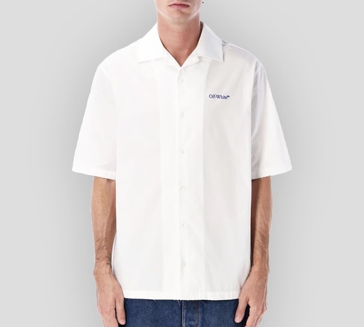Off White - CAMISA MANGA CORTA BLANCA CON ESTAMPADO SOBRE LA ESPALDA