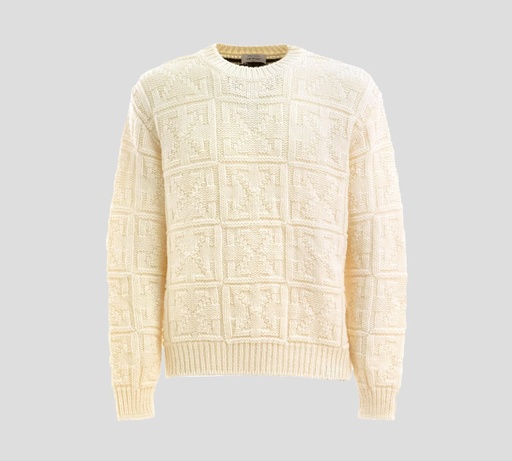 Off White - SWEATER DE PUNTO TEJIDO CUELLO REDONDO