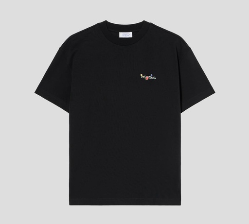Off White - FRANELA CUELLO REDONDO NEGRA CON ESTAMPADO FLORAL EN LA ESPALDA
