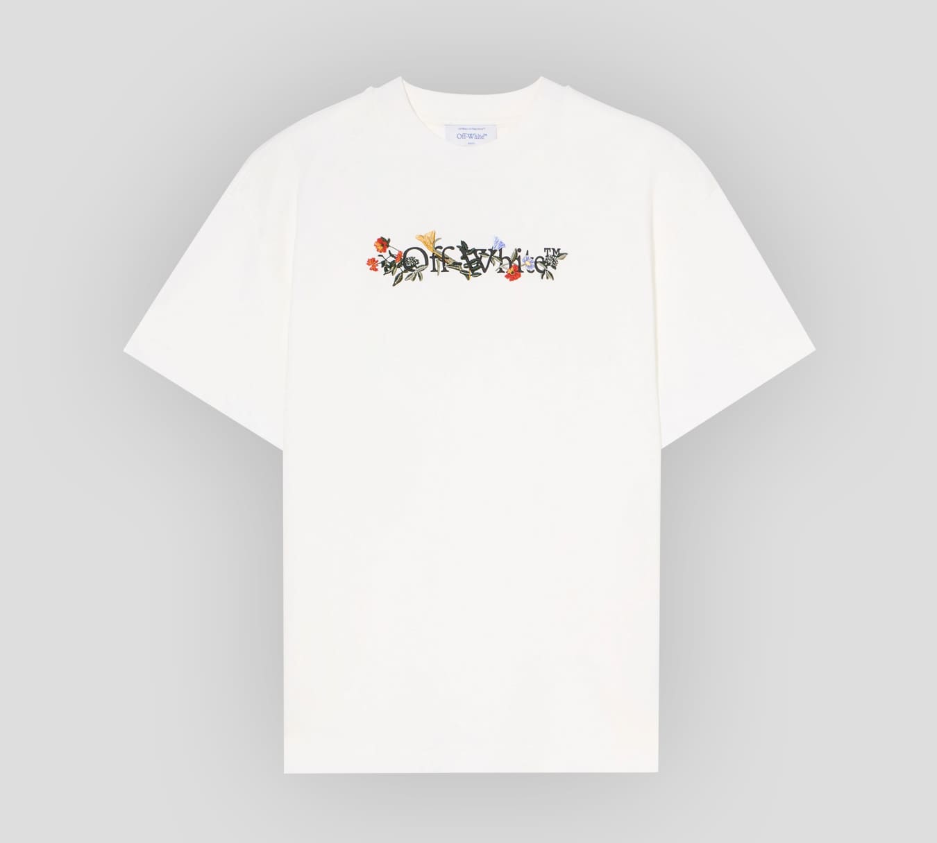 Off White - FRANELA CUELLO REDONDO BLANCA CON ESTAMPADO FLORAL EN LA ESPALDA