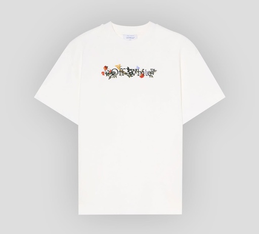 Off White - FRANELA CUELLO REDONDO BLANCA CON ESTAMPADO FLORAL EN LA ESPALDA