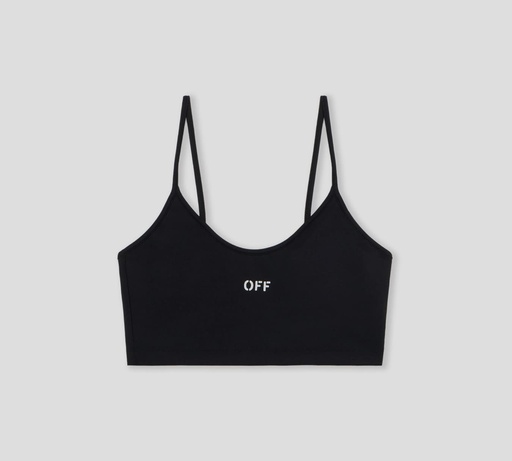 Off White - TOP NEGRO DE TIRAS CON LOGO FRONTAL ESTAMPADO