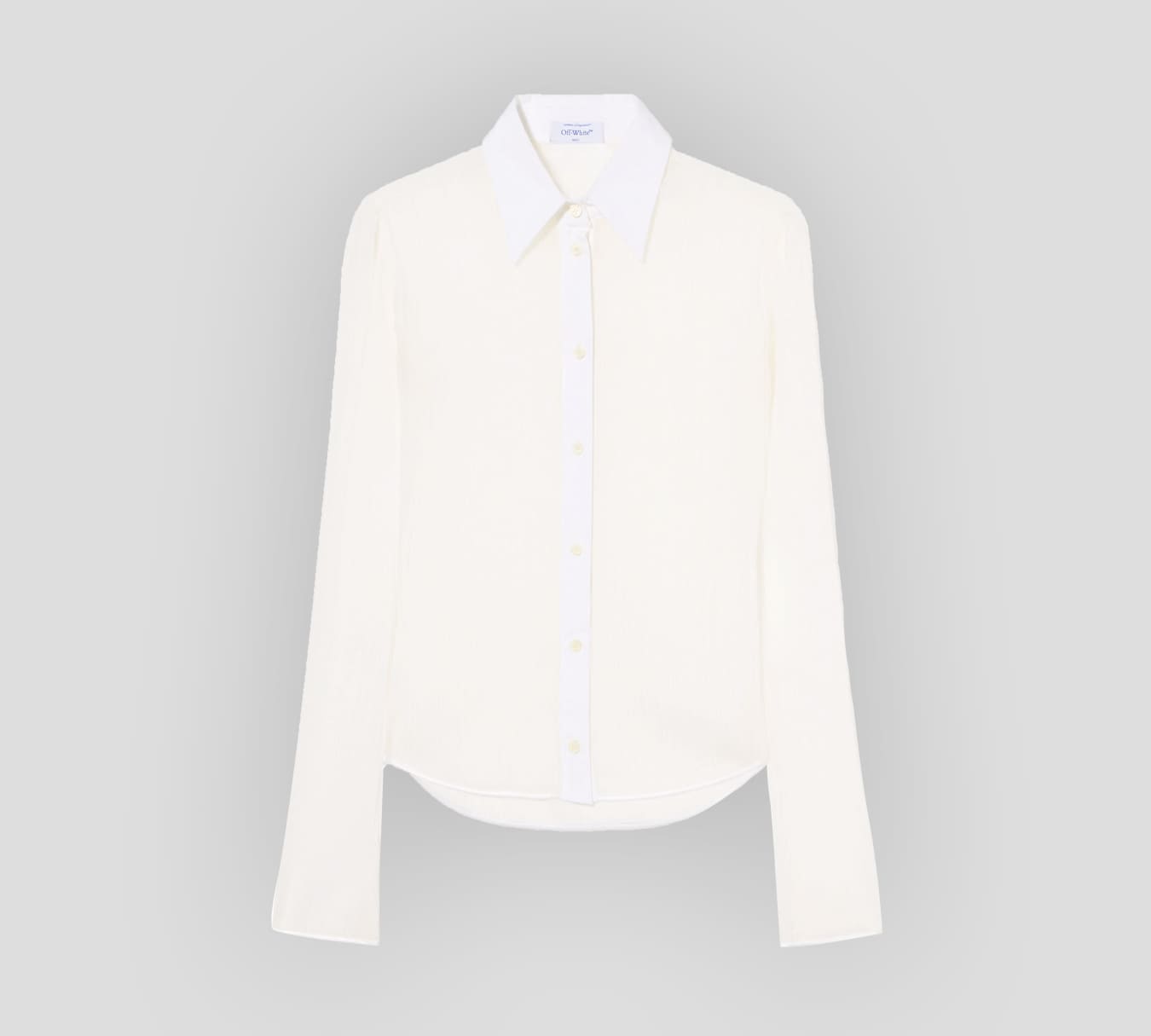 Off White - BLUSA SEMITRANSPARENTE ACANALADA BLANCA