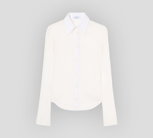 Off White - BLUSA SEMITRANSPARENTE ACANALADA BLANCA