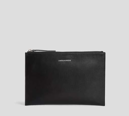 [POW0062-01500001-2124] Dsquared2 - CARTERA SOBRE NEGRA EN CUERO DE UN SOLO COMPARTIMIENTO 