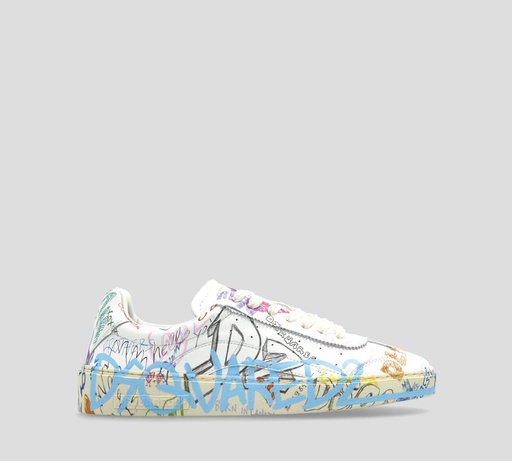 Dsquared2 - SNEAKERS BLANCO CON ESTAMPADO DE GRAFFITI COLORIDO