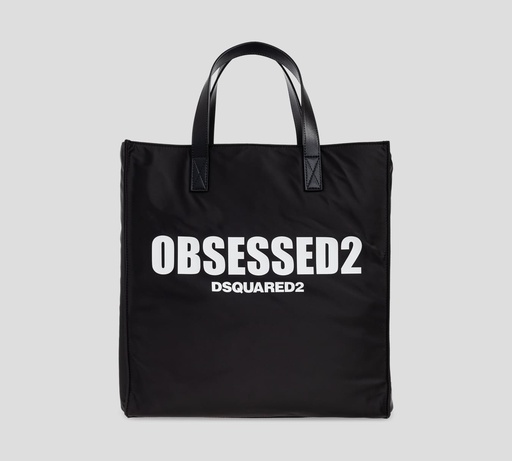 [SPM0097-11705808-2124] Dsquared2 - SHOPPING BAG NEGRA REFLECTIVA CON LOGO FRONTAL
