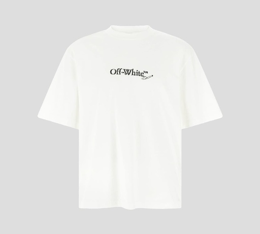 Off white - FRANELA BLANCA CUELLO REDONDO CON LOGO DE RAYONES ESTAMPADO EN LA ESPALDA