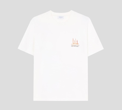 Off white - FRANELA BLANCA CUELLO REDONDO CON ESTAMPADO DE AGUILA Y LEON EN LA ESPALDA