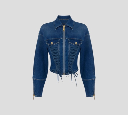 Elisabetta Franchi - CHAQUETA DE JEAN CON DETALLES DORADOS