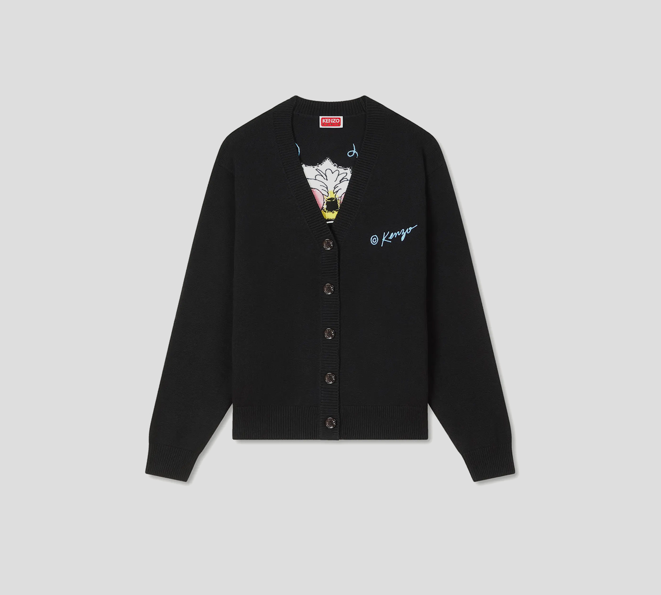 Kenzo - CARDIGAN NEGRO CON TIGRE AMARILLO