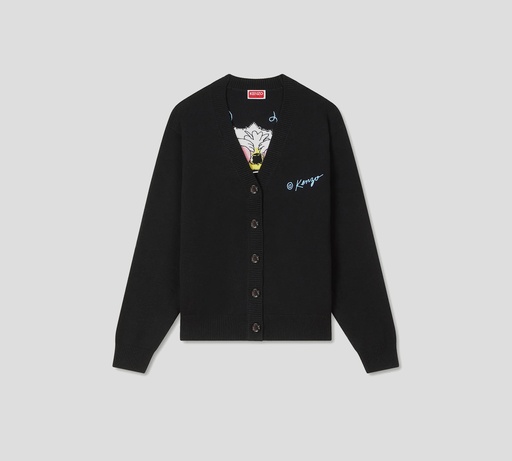 Kenzo - CARDIGAN NEGRO CON TIGRE AMARILLO