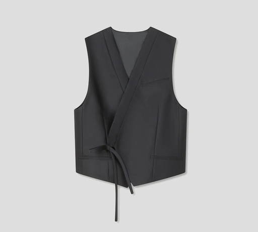 Kenzo - CHALECO NEGRO CORTE DE KIMONO