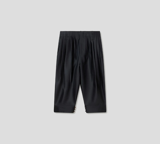 Kenzo - PANTALON CORTO NEGRO CON PLIEGUES