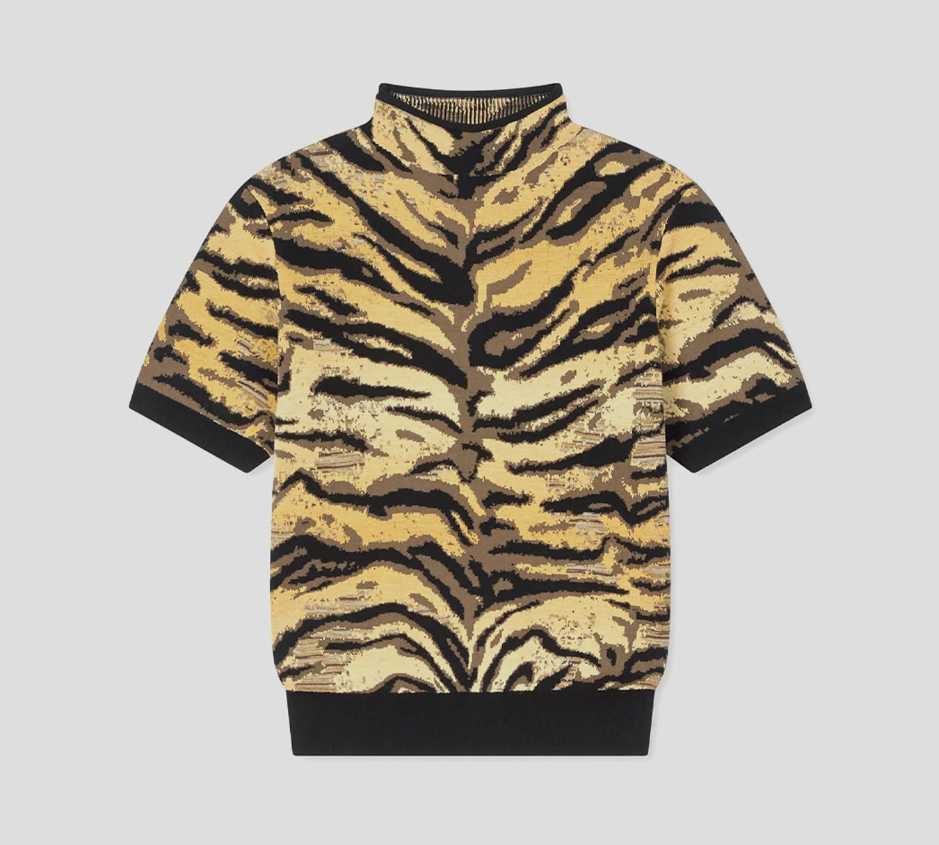Kenzo - CAMISA EN ANIMAL PRINT TEJIDO DE CUELLO ALTO