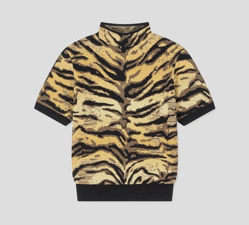 Kenzo - CAMISA EN ANIMAL PRINT TEJIDO DE CUELLO ALTO