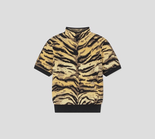 Kenzo - TOP ANIMAL PRINT TEJIDO DE CUELLO ALTO