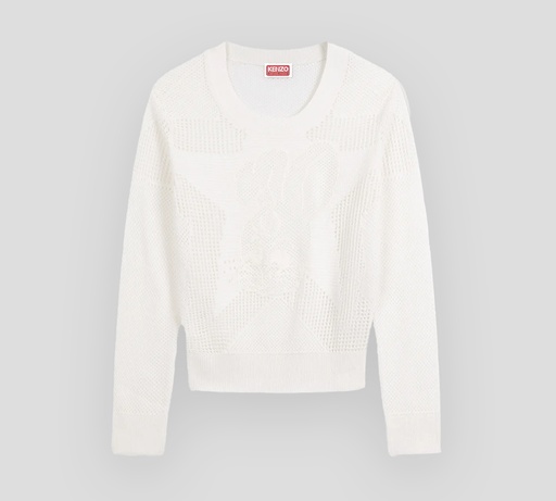 Kenzo - SWEATER BLANCO TEJIDO EN PUNTO DE MALLA