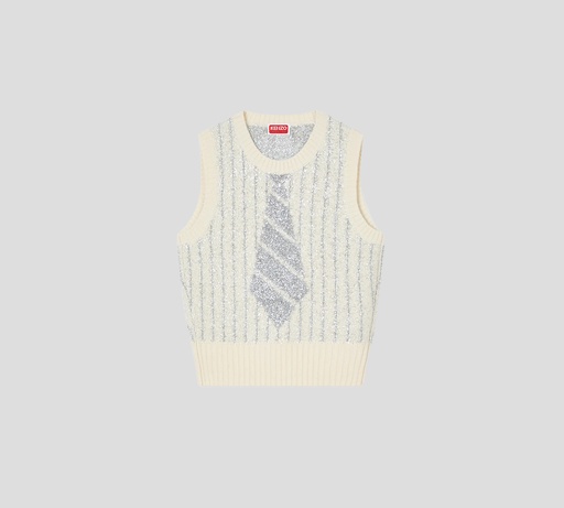 Kenzo - TOP CREMA CON BRILLANTES PLATEADOS