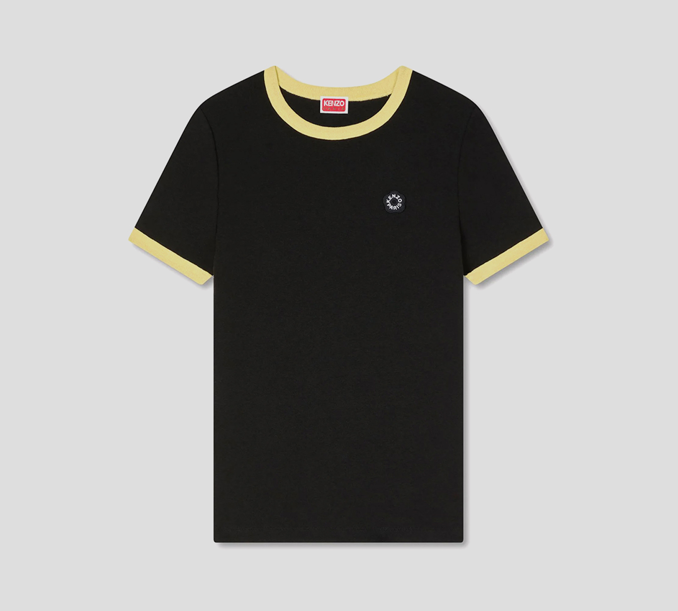 Kenzo - FRANELA NEGRA CON BORDES AMARILLOS