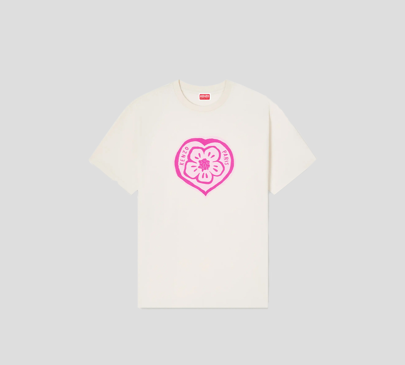 Kenzo - FRANELA BLANCO HUESO CON CORAZON ROSADO