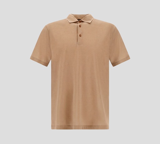 Herno - POLO CLÁSICA MARRÓN CLARO EN ALGODÓN Y SPANDEX
