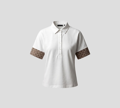 Herno - POLO BLANCA CON DISEÑO EN MANGA