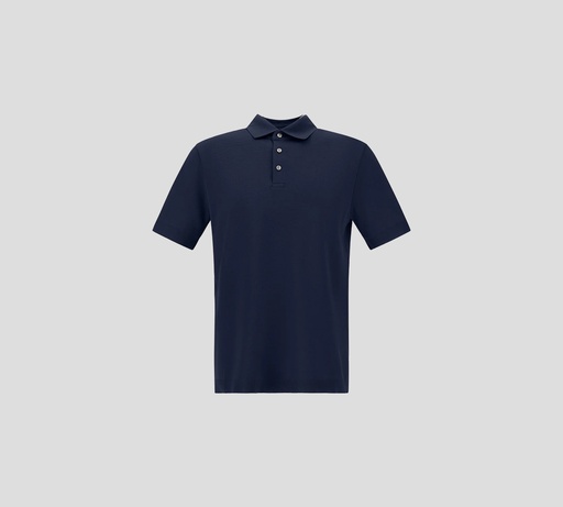 Herno - POLO AZUL DE ALGODÓN