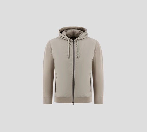 Herno - CHAQUETA GRIS DE MANGAS TEJIDAS