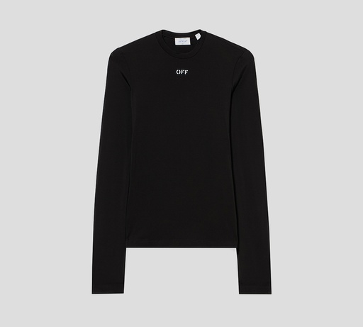 Off White - SUDADERA NEGRA DE CUELLO REDONDO