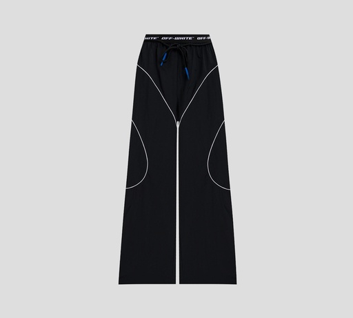 Off White - PANTALON DEPORTIVO NEGRO ANCHO CON FRANJA BLANCA