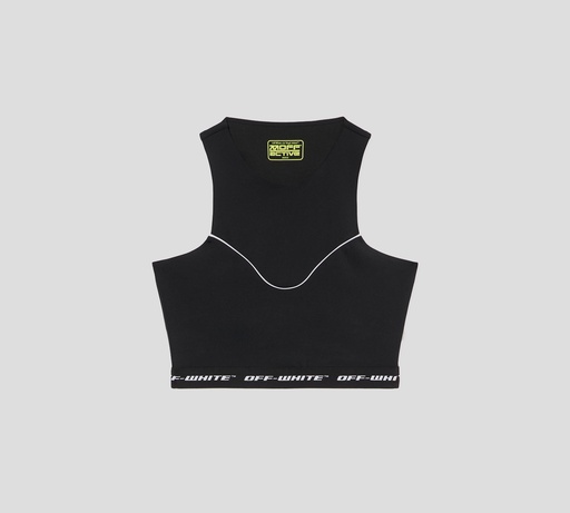 Off White - TOP CORTO NEGRO CON BANDA ELASTICA