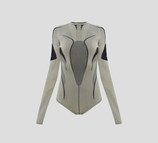 Off White - BODY GRIS CON AZUL MANGA LARGA