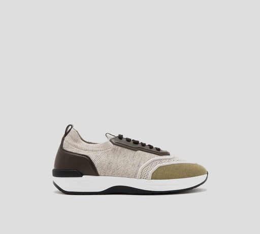 Brioni - SNEAKER BLANCO CON MARRON